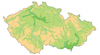  Magnetická mapa Česka, geografická, bez popiskov