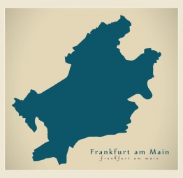  Magnetická mapa Frankfurte, ilustrovaná, modrá