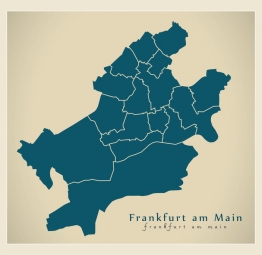  Magnetická mapa Frankfurte, ilustrovaná, modrá
