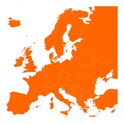  Magnetická mapa Európy, ilustrovaná, oranžová